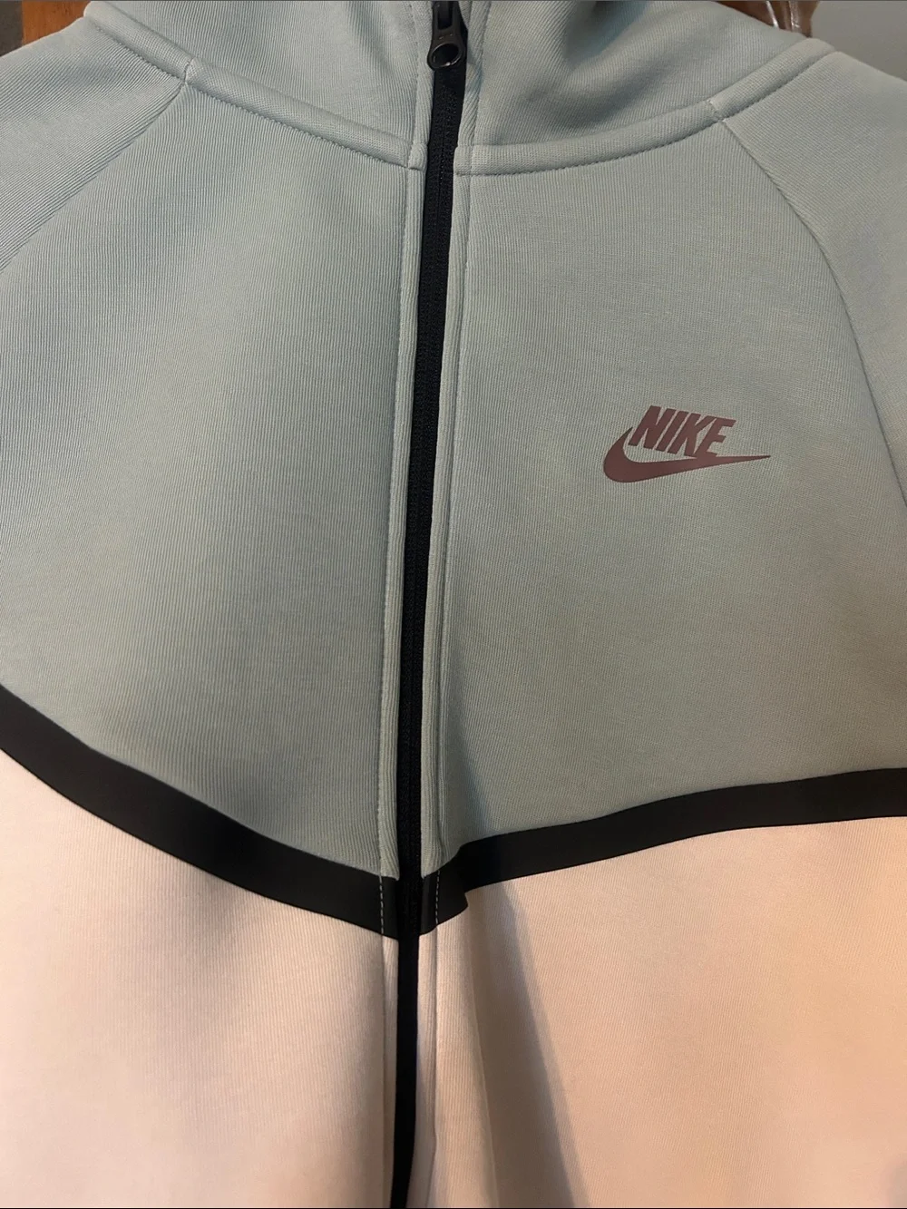 Nike Tech fleece boys full zip Zip-Up Jacket - Sage Green & White